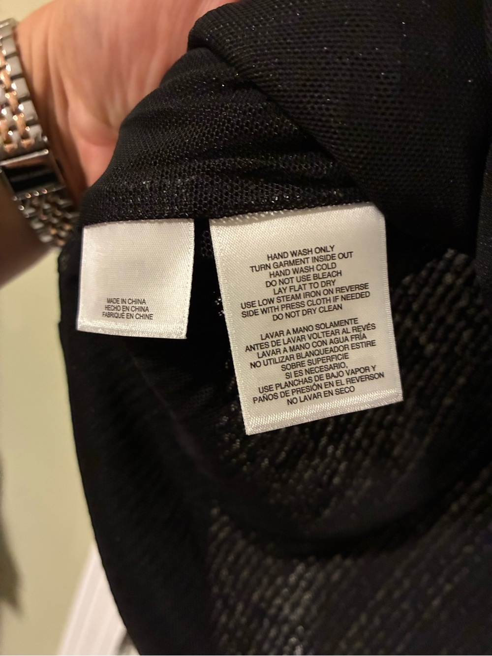 Anne Klein Black Short-Sleeve Sequin Evening Top - Picture 4 of 5